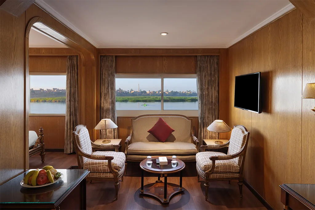 Lounge aboard the Da Vinci Nile cruise